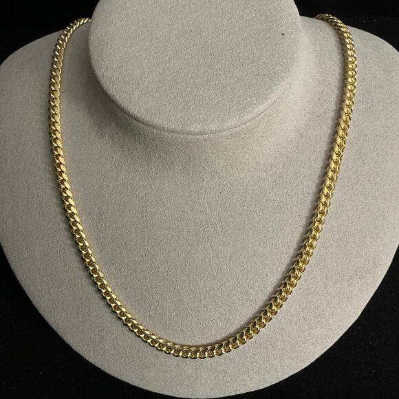 Beautiful 4.8mm ITALIAN GOLD Cuban Link Chain 18in w/ Box Lock~NEW - Picture 1 of 10